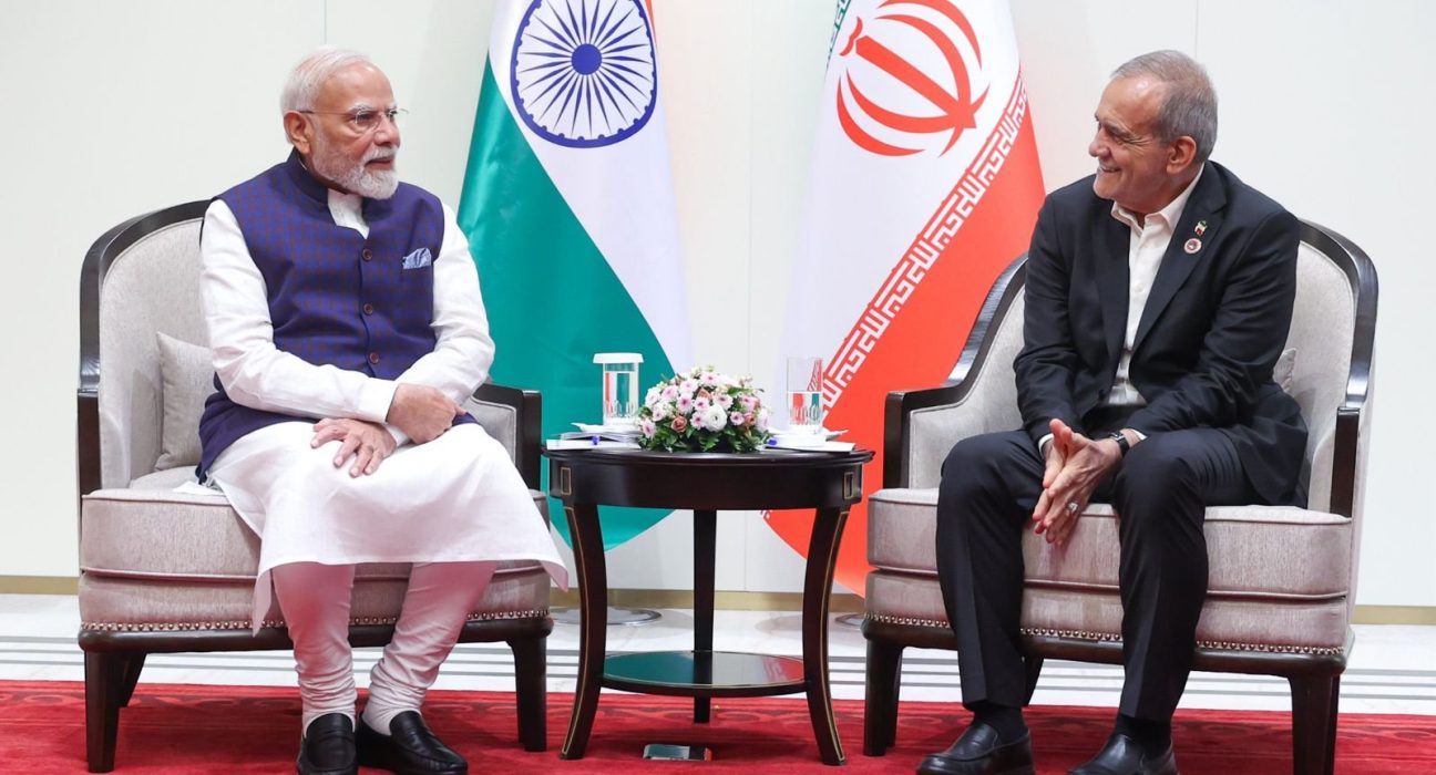 PM Modi met Iranian President Pezeshkian in Bishkek.