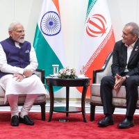 PM Modi met Iranian President Pezeshkian in Bishkek.