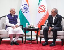 PM Modi met Iranian President Pezeshkian in Bishkek.