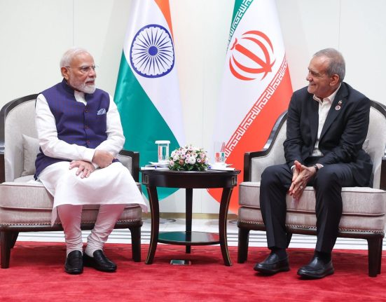 PM Modi met Iranian President Pezeshkian in Bishkek.