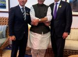 Rajnath Singh meeting Japanese and Australian counterparts in Philippines during ADMM Plus summit.